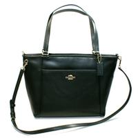 CoachCrossgrained Leather Pocket Tote Black